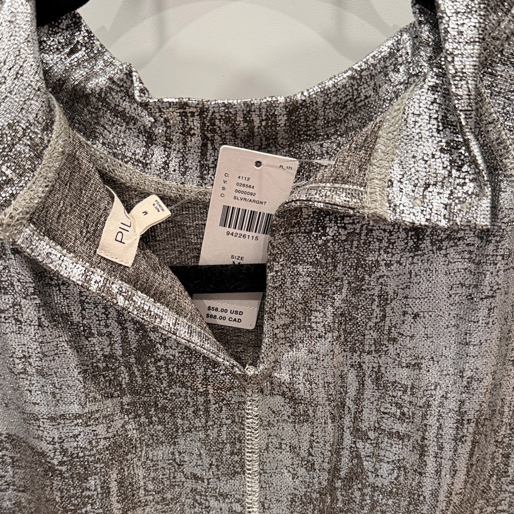 Zara Shimmering Silver Blouse - Picture 3 of 3